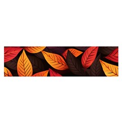 Leaves Autumn Oblong Satin Scarf (16  X 60 ) by Grandong