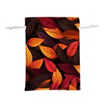 Leaves Autumn Lightweight Drawstring Pouch (L) Front