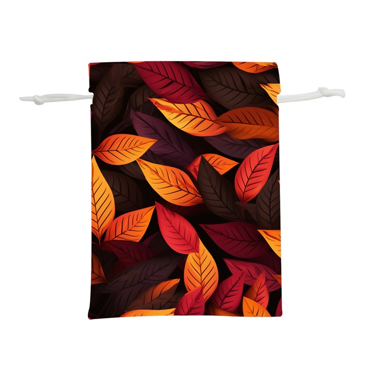 Leaves Autumn Lightweight Drawstring Pouch (L)