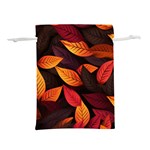 Leaves Autumn Lightweight Drawstring Pouch (L) Back