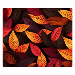 Leaves Autumn Premium Plush Fleece Blanket (small) by Grandong