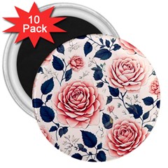 Flowers Pattern Plant 3  Magnets (10 Pack)  by Grandong