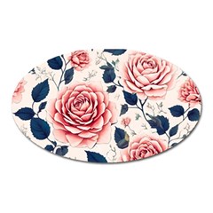 Flowers Pattern Plant Oval Magnet by Grandong