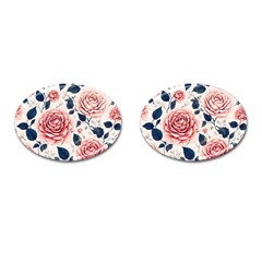 Flowers Pattern Plant Cufflinks (oval) by Grandong