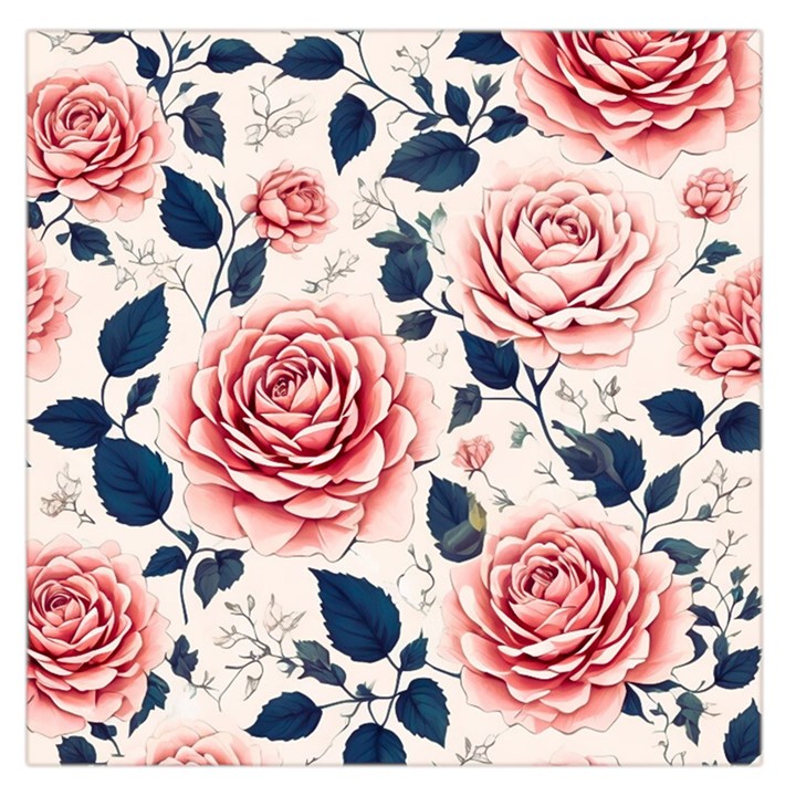 Flowers Pattern Plant Square Satin Scarf (36  x 36 )