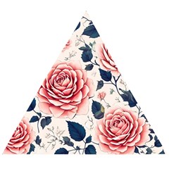 Flowers Pattern Plant Wooden Puzzle Triangle by Grandong