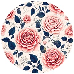 Flowers Pattern Plant Wooden Puzzle Round by Grandong