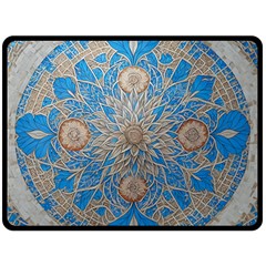 Flower Mandala Pattern Fleece Blanket (large) by Grandong