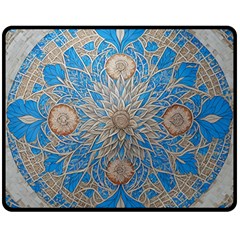 Flower Mandala Pattern Fleece Blanket (medium) by Grandong