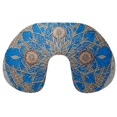 Flower Mandala Pattern Travel Neck Pillow by Grandong