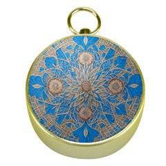 Flower Mandala Pattern Gold Compasses by Grandong