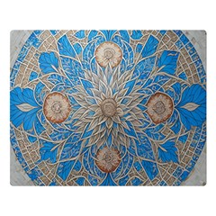 Flower Mandala Pattern Two Sides Premium Plush Fleece Blanket (large) by Grandong