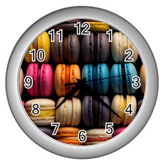 Macaroon Sweet Treat Wall Clock (silver) by Grandong