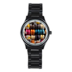 Macaroon Sweet Treat Stainless Steel Round Watch by Grandong