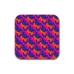 Purple Design Scrapbooking Blue Rubber Square Coaster (4 Pack) by Grandong