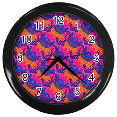 Purple Design Scrapbooking Blue Wall Clock (black) by Grandong