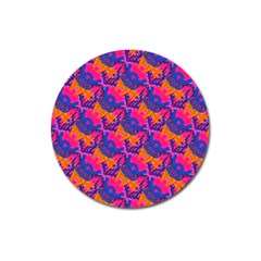 Purple Design Scrapbooking Blue Magnet 3  (round) by Grandong