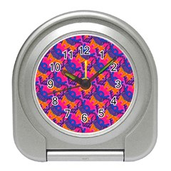 Purple Design Scrapbooking Blue Travel Alarm Clock by Grandong