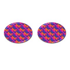 Purple Design Scrapbooking Blue Cufflinks (oval) by Grandong