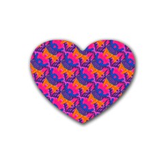 Purple Design Scrapbooking Blue Rubber Coaster (heart) by Grandong