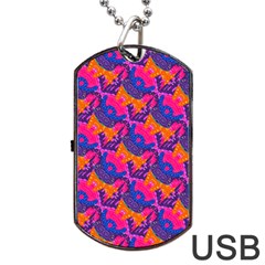 Purple Design Scrapbooking Blue Dog Tag Usb Flash (one Side) by Grandong