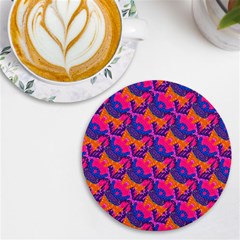 Purple Design Scrapbooking Blue Uv Print Round Tile Coaster by Grandong