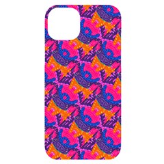 Purple Design Scrapbooking Blue Iphone 14 Plus Black Uv Print Case by Grandong