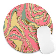 Pattern Glitter Pastel Layer Round Mousepad by Grandong