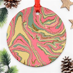 Pattern Glitter Pastel Layer Ornament (round) by Grandong