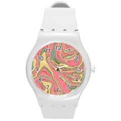 Pattern Glitter Pastel Layer Round Plastic Sport Watch (m) by Grandong