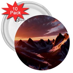 Landscape Mountains Nature 3  Buttons (10 Pack)  by Ravend