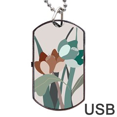 Flowers Plants Leaves Foliage Dog Tag Usb Flash (one Side) by pakminggu