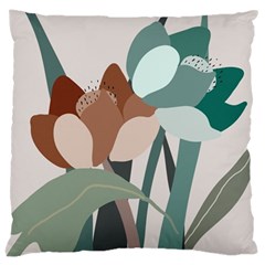 Flowers Plants Leaves Foliage Large Cushion Case (one Side) by pakminggu