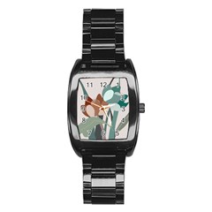 Flowers Plants Leaves Foliage Stainless Steel Barrel Watch by pakminggu