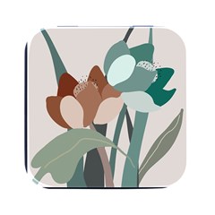 Flowers Plants Leaves Foliage Square Metal Box (black) by pakminggu