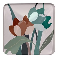 Flowers Plants Leaves Foliage Square Glass Fridge Magnet (4 Pack) by pakminggu