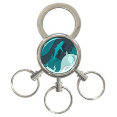 Ocean Turtle Shark Sea Life Sea 3-ring Key Chain by pakminggu