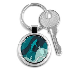 Ocean Turtle Shark Sea Life Sea Key Chain (round) by pakminggu