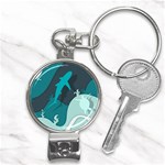 Ocean Turtle Shark Sea Life Sea Nail Clippers Key Chain Front