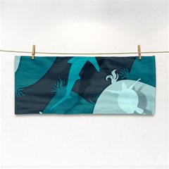 Ocean Turtle Shark Sea Life Sea Hand Towel by pakminggu