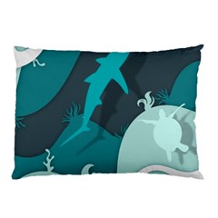 Ocean Turtle Shark Sea Life Sea Pillow Case by pakminggu