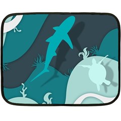 Ocean Turtle Shark Sea Life Sea Fleece Blanket (mini) by pakminggu