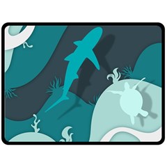 Ocean Turtle Shark Sea Life Sea Fleece Blanket (large) by pakminggu