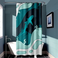 Ocean Turtle Shark Sea Life Sea Shower Curtain 36  X 72  (stall)  by pakminggu