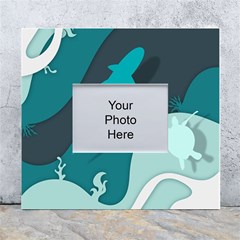 Ocean Turtle Shark Sea Life Sea White Wall Photo Frame 5  X 7  by pakminggu