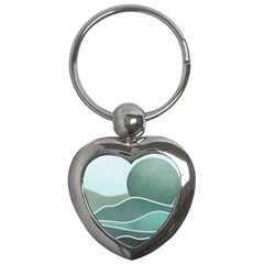 Mountains Wall Print Boho Art Key Chain (heart) by pakminggu