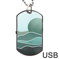 Mountains Wall Print Boho Art Dog Tag Usb Flash (one Side) by pakminggu