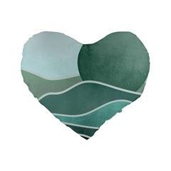 Mountains Wall Print Boho Art Standard 16  Premium Heart Shape Cushions by pakminggu