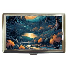 Forest River Night Evening Moon Cigarette Money Case by pakminggu