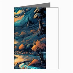 Forest River Night Evening Moon Greeting Cards (pkg Of 8) by pakminggu